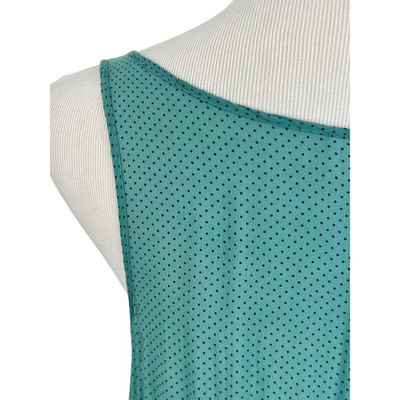 Free People Aqua Voile & Lace Tiered Ruffle Hem Polka Dot Mini Slip Dress Tunic - Picture 8 of 14